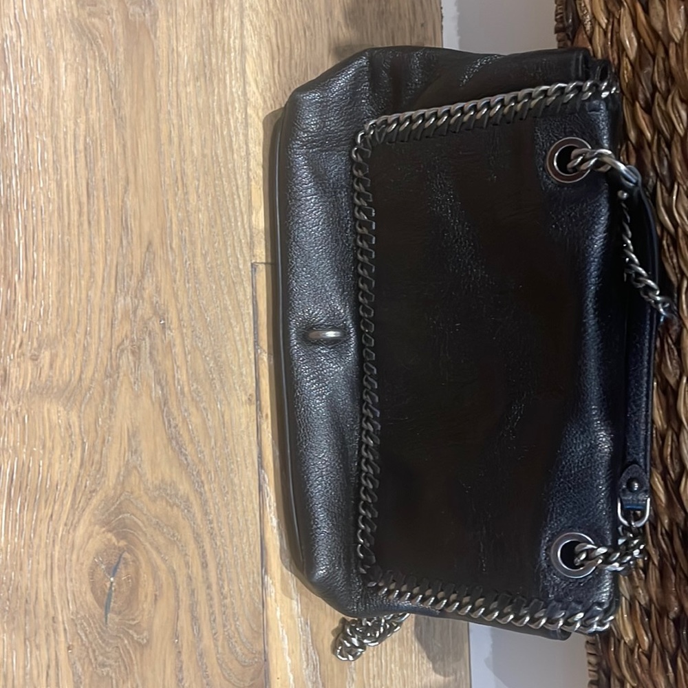Rebecca Minkoff Black Edie Flap Shoulder Bag With Woven Chain